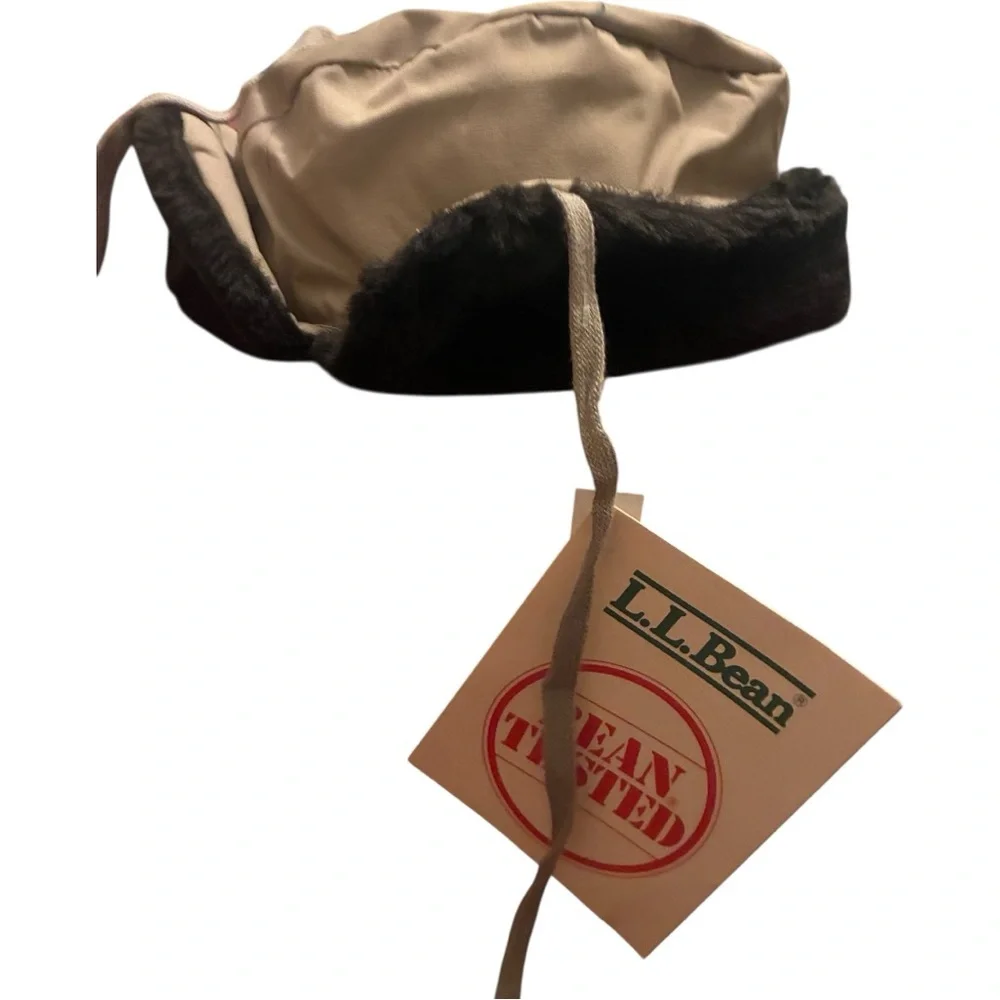 Vtg L.L. Bean Insulated Down Trapper With Ear Warming Flaps Hat XL